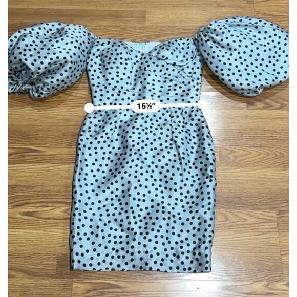 RASARIO Polka-Dot Silk Organza Off-The-Shoulder Midi Dress IT 44 - Picture 5 of 14